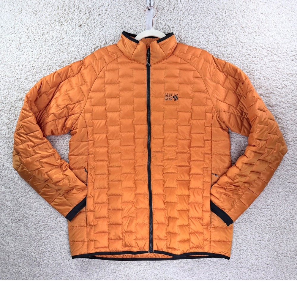 Mountain Hardwear Puffer Coat Mens Large Orange Thermostatic Lightweight Jacket
